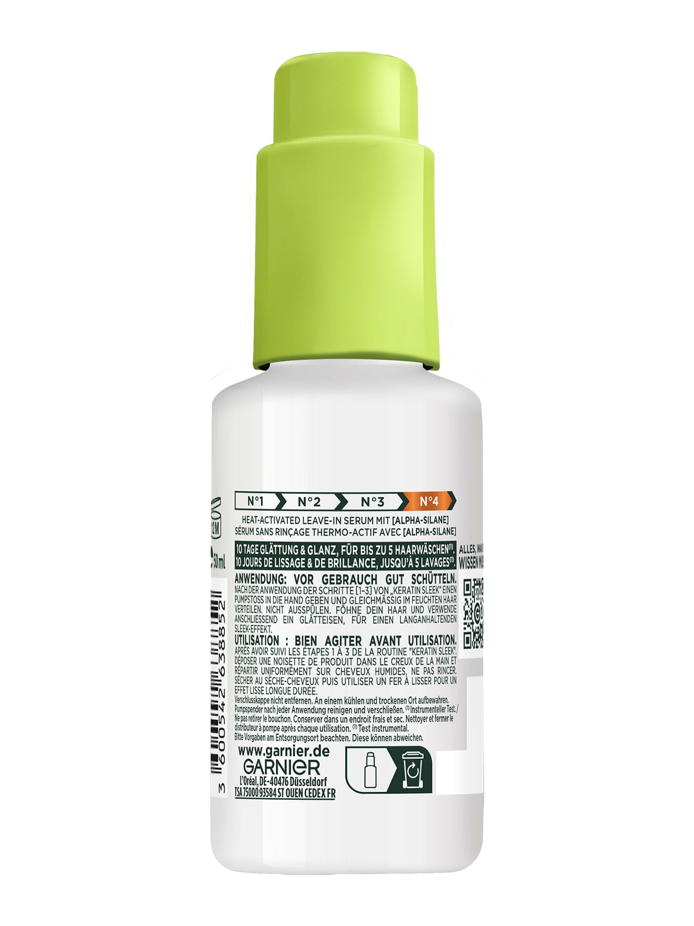 Fructis Sleek & Stay Heat-Activated Serum Rückseite